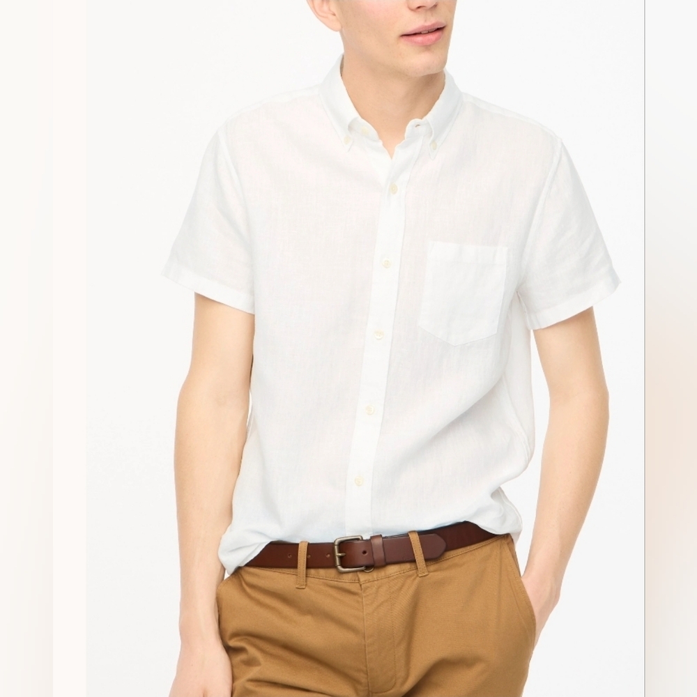 J. Crew Men's Short-sleeve linen-blend shirt #162